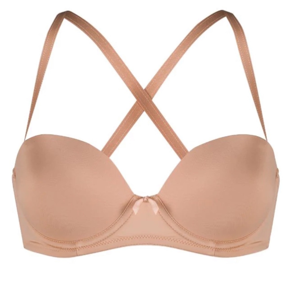 Wacoal Respect Balconette Strapless Bra 38DD Praline Beige Convertible Multi - Picture 5 of 13